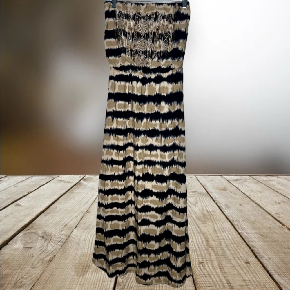 Solitaire Strapless Dress with Embroidered Top